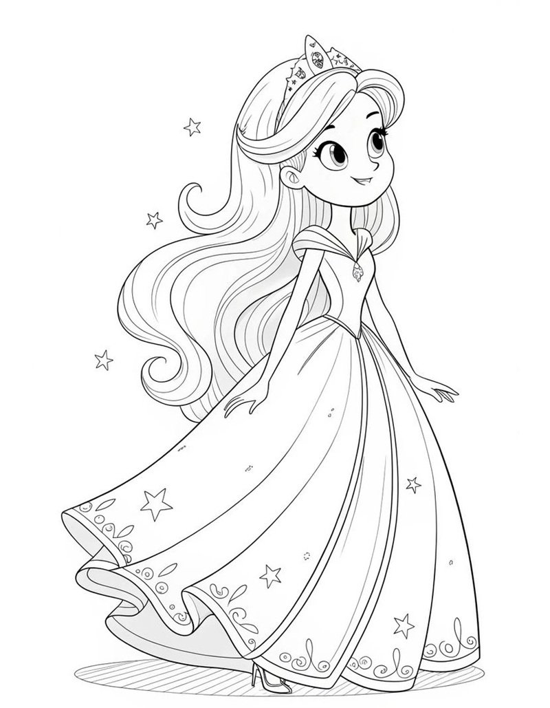 tranh tô màu công chúa 14