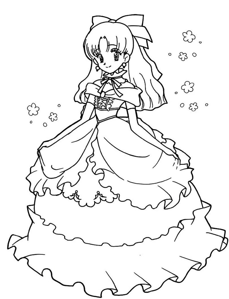 tranh tô màu công chúa anime 14