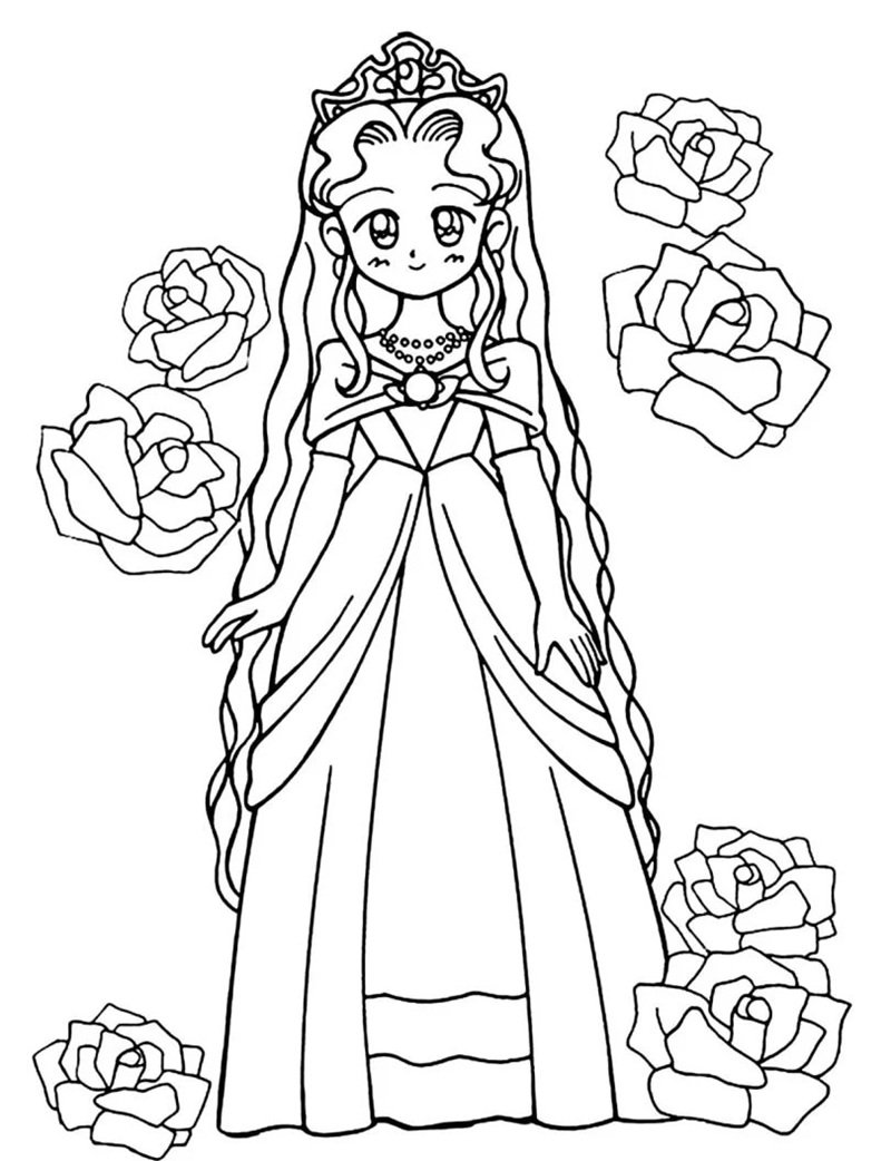tranh tô màu công chúa anime 15
