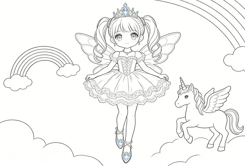 tranh tô màu công chúa anime 20