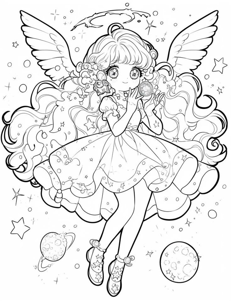 tranh tô màu công chúa anime 22