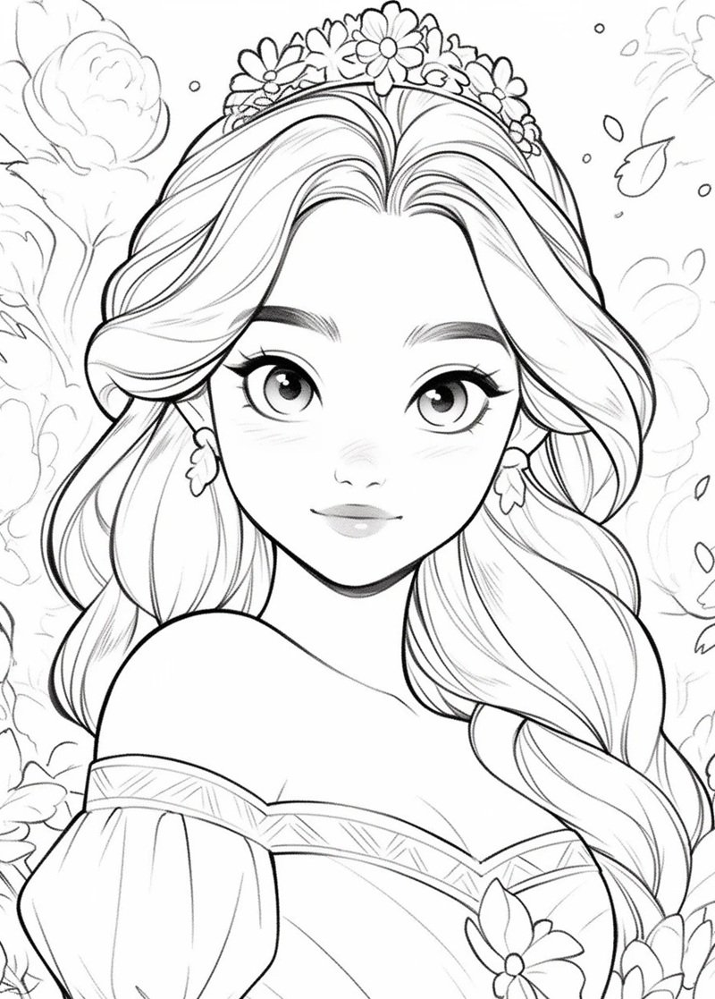 tranh tô màu công chúa anime 23