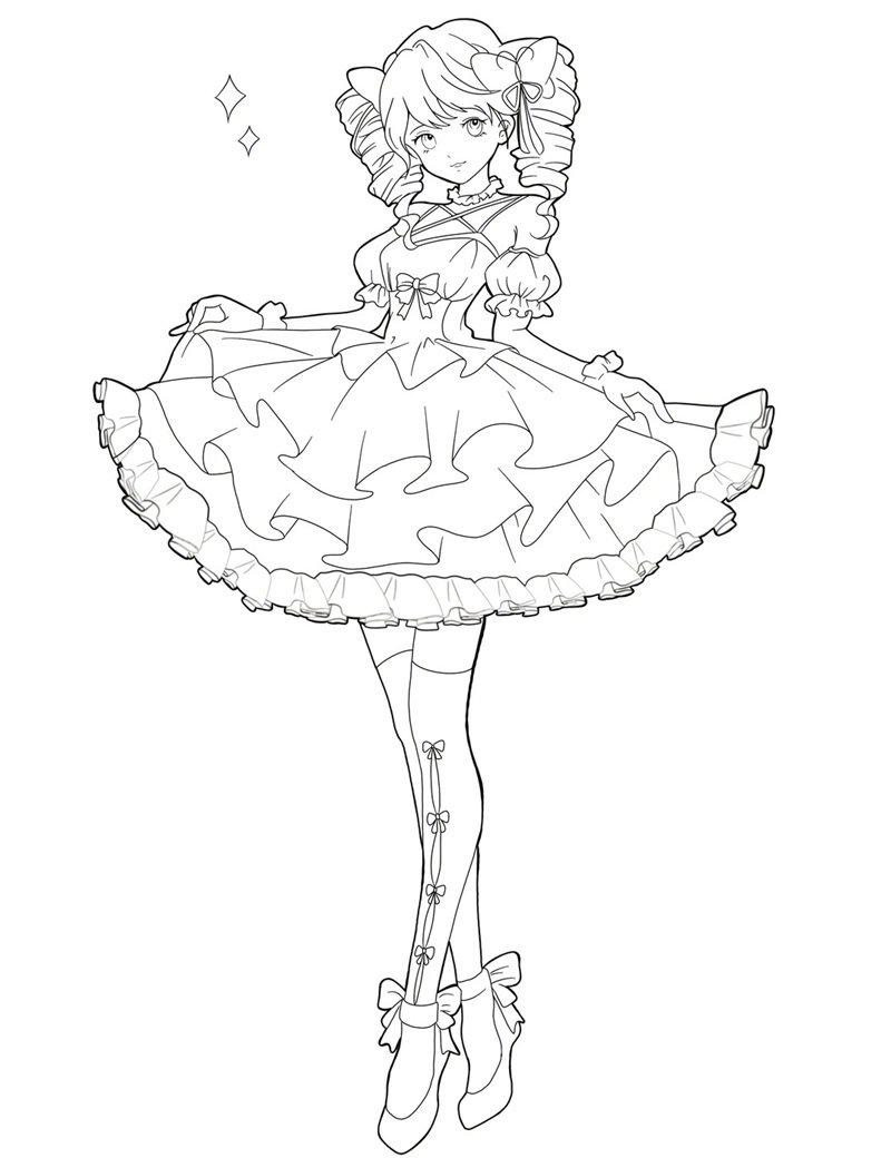 tranh tô màu công chúa anime 30