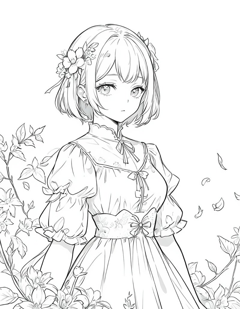 tranh tô màu công chúa anime 31