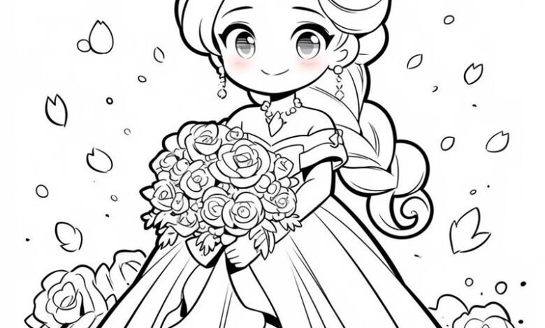 tranh tô màu công chúa anime 32