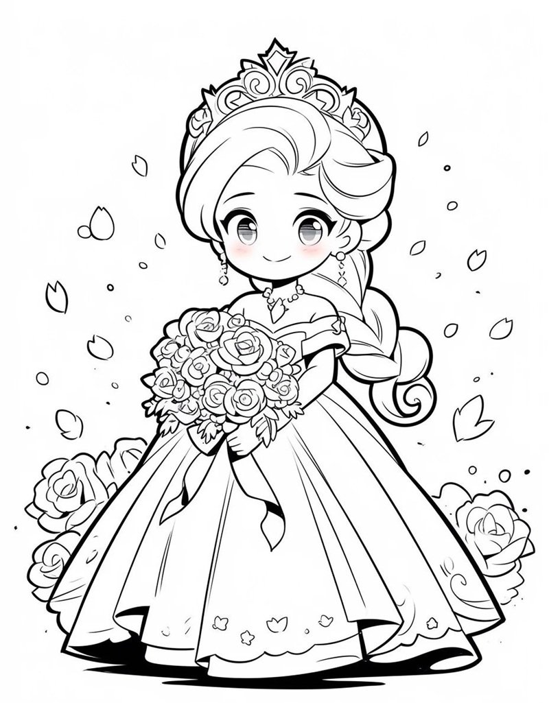 tranh tô màu công chúa anime 32