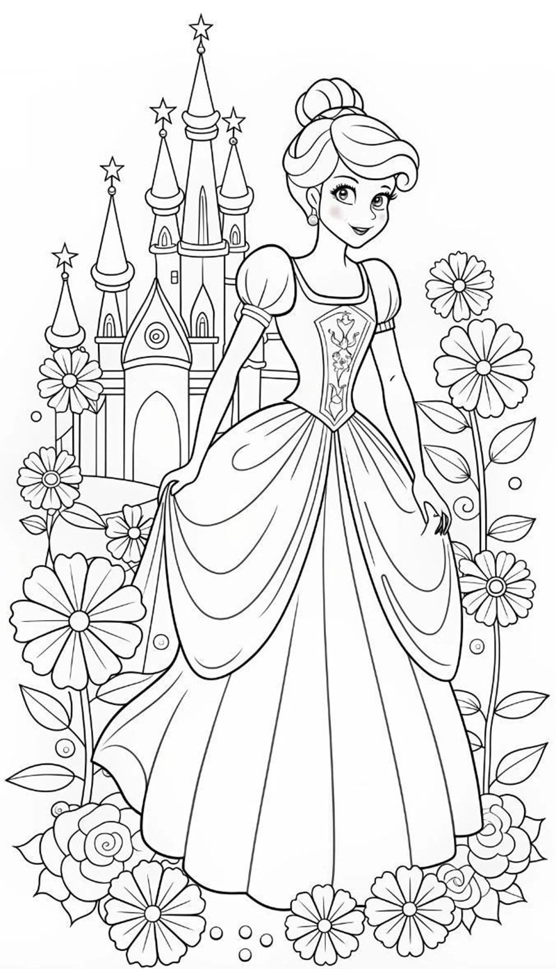 tranh tô màu công chúa anime 4