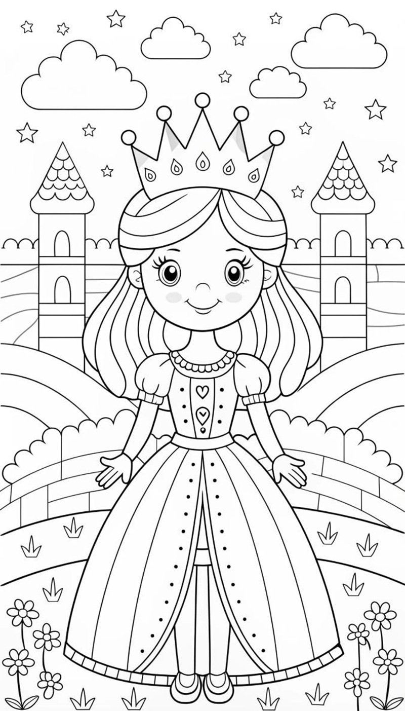 tranh tô màu công chúa anime 5