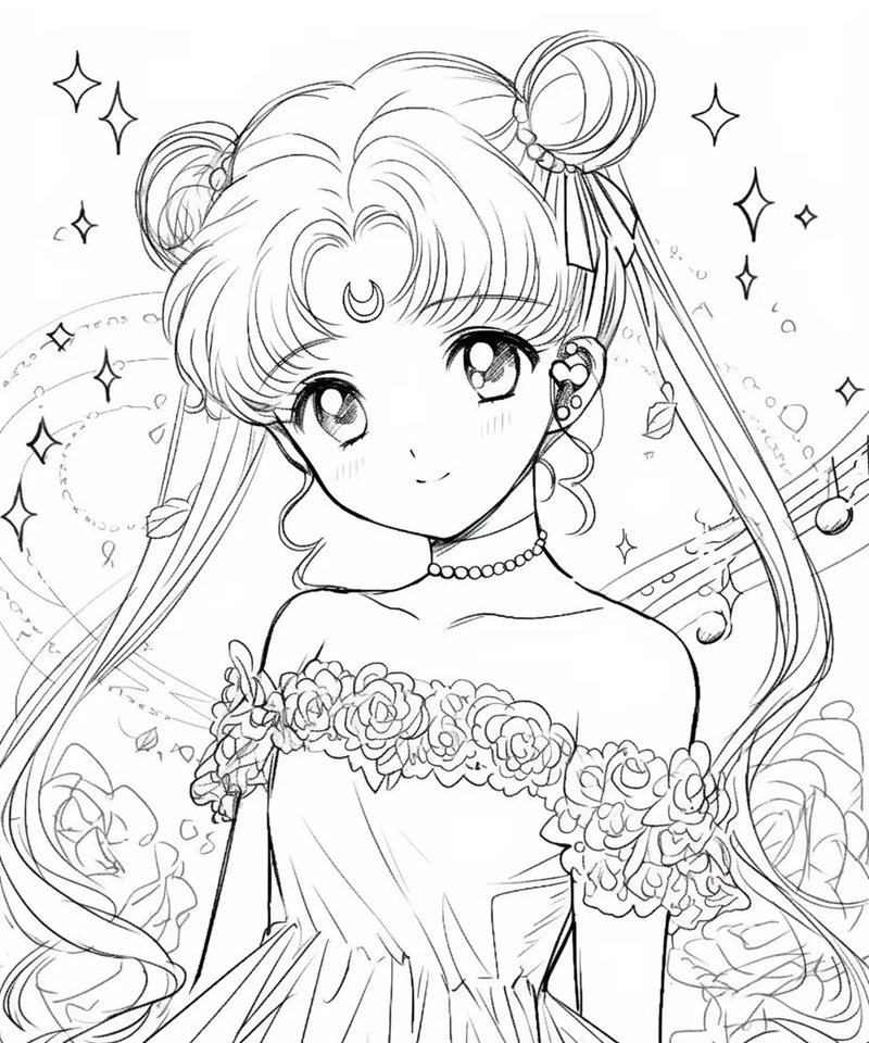 tranh tô màu công chúa anime 6