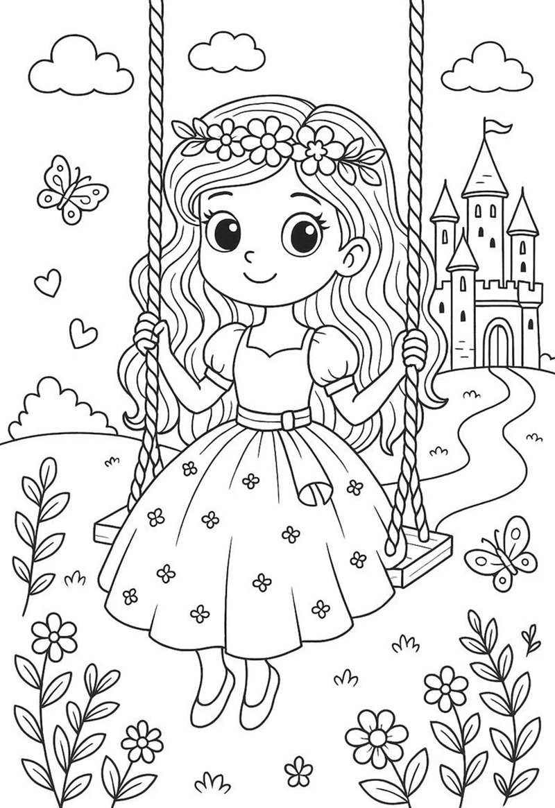 tranh tô màu công chúa anime 8