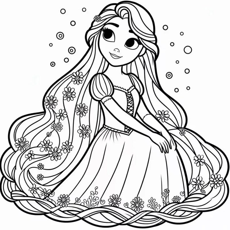 tranh to màu công chúa anime