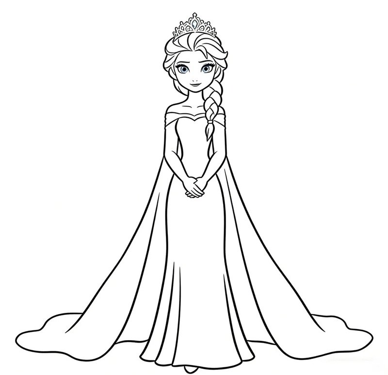 tranh tô màu công chúa elsa 1