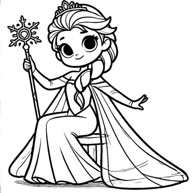 tranh tô màu công chúa elsa 10