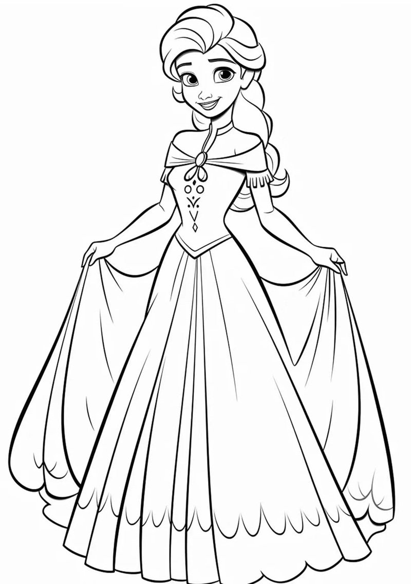 tranh tô màu công chúa elsa 18