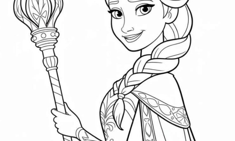 tranh tô màu công chúa elsa 36