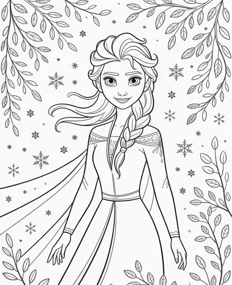 tranh tô màu công chúa elsa 39