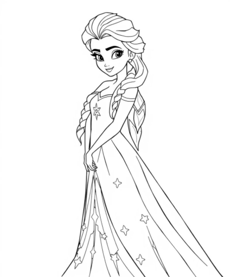 tranh tô màu công chúa elsa 6