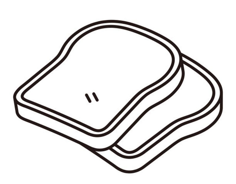 Two slices of bread.