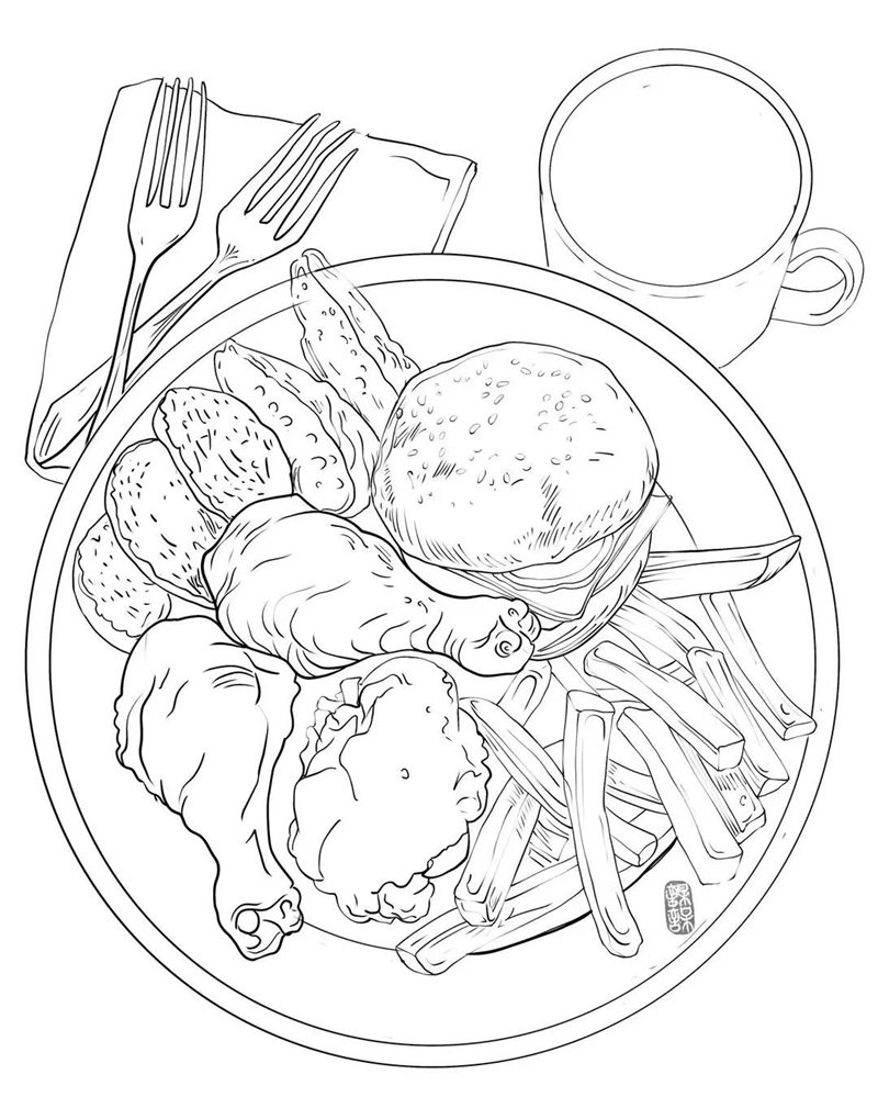 tranh tô màu đồ ăn 29