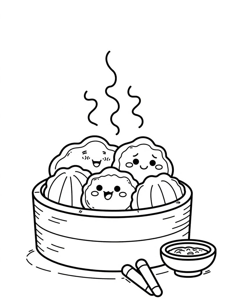 tranh tô màu đồ ăn cute mini 23