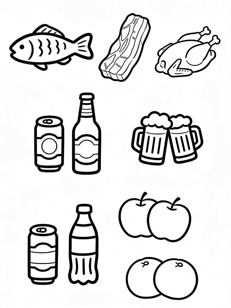 tranh tô màu đồ ăn cute mini 26