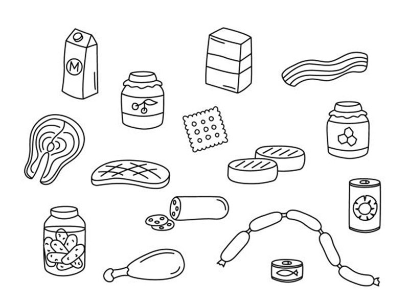 tranh tô màu đồ ăn cute mini 3