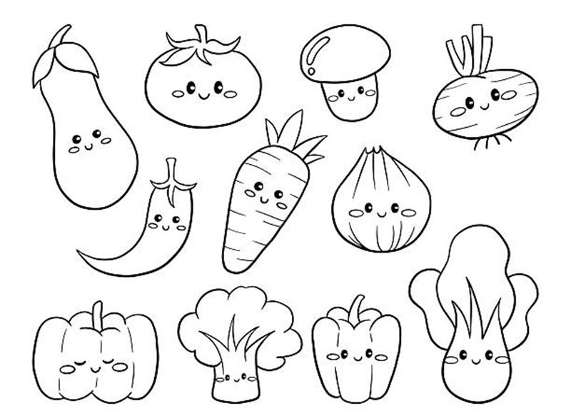 tranh tô màu đồ ăn cute mini 6