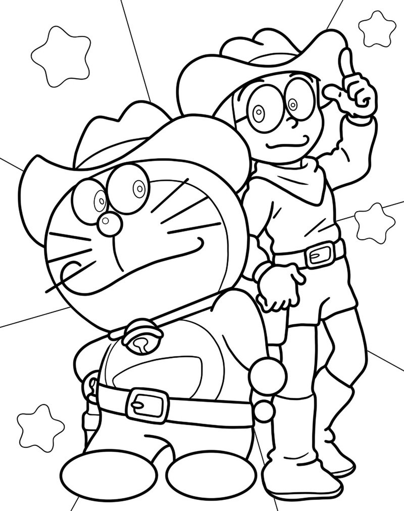 tranh tô màu doremon 10