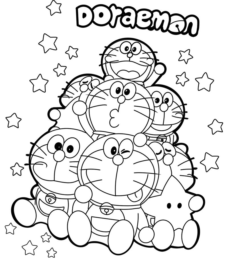 tranh tô màu doremon 23