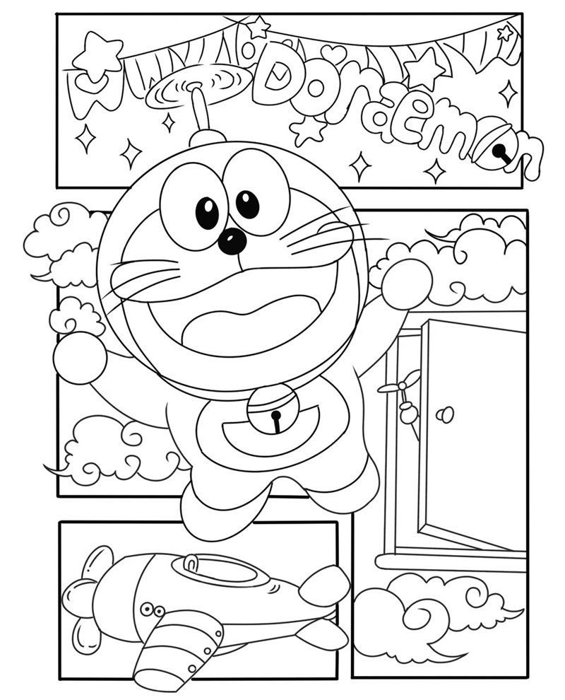 tranh tô màu doremon 24