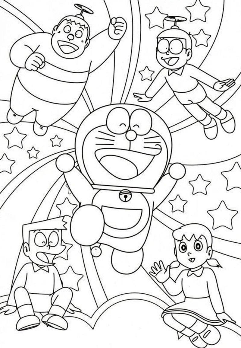 tranh tô màu doremon 3