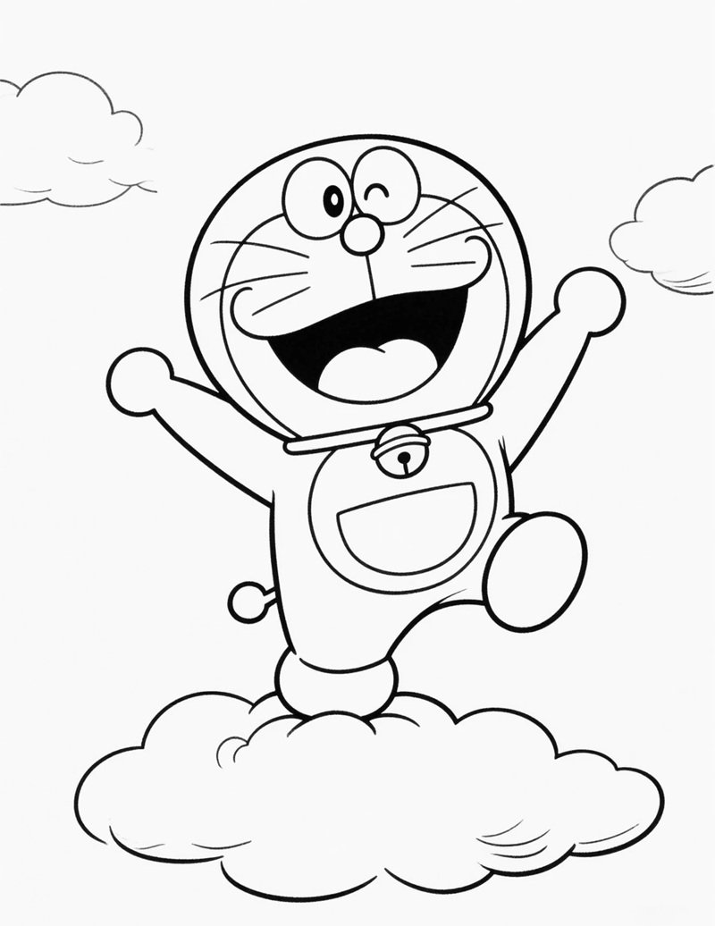 tranh tô màu doremon anime