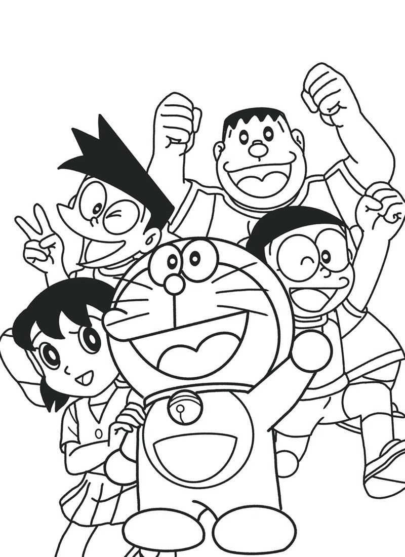 tranh to màu doremon và nobita