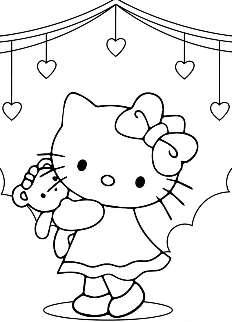 tranh tô màu hello kitty 10