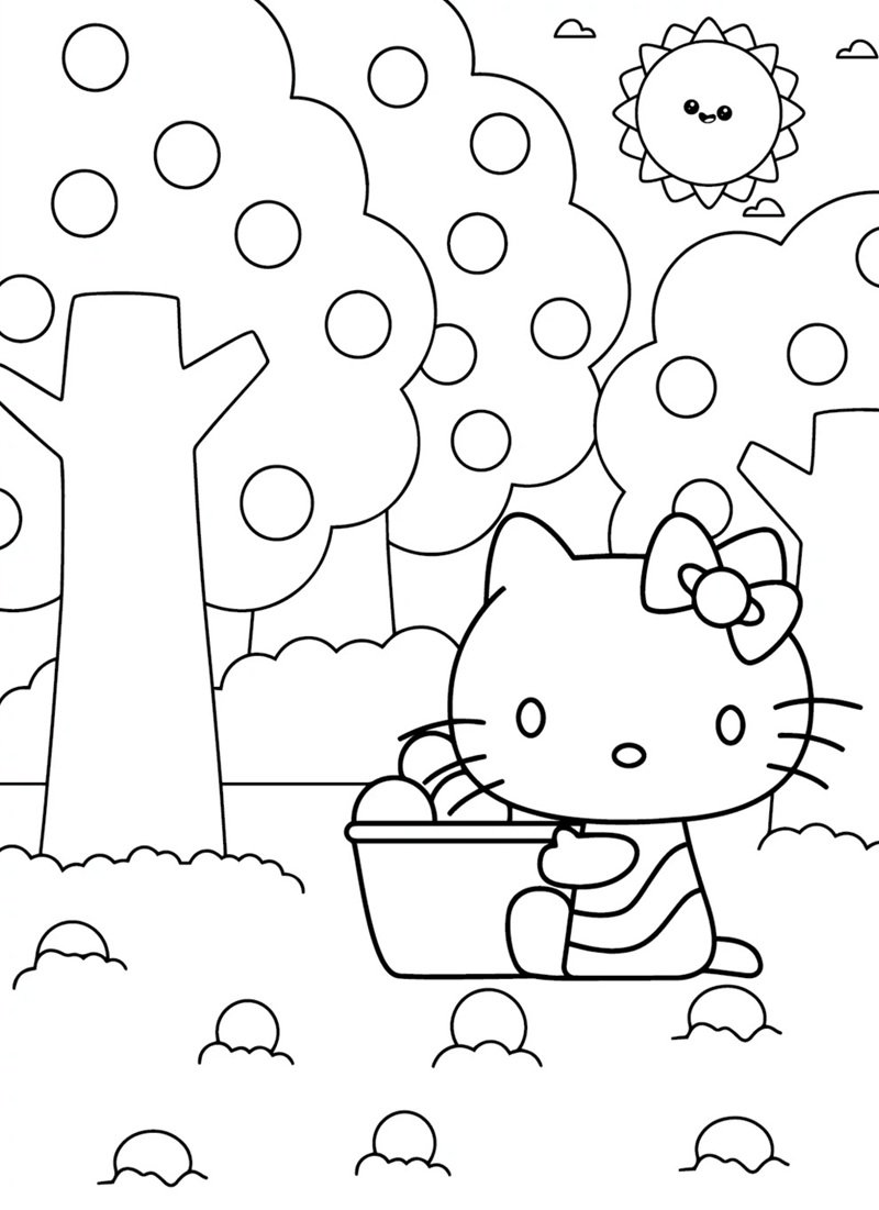 tranh tô màu hello kitty 11