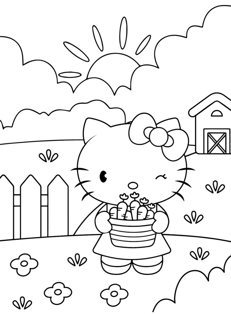 tranh tô màu hello kitty 13