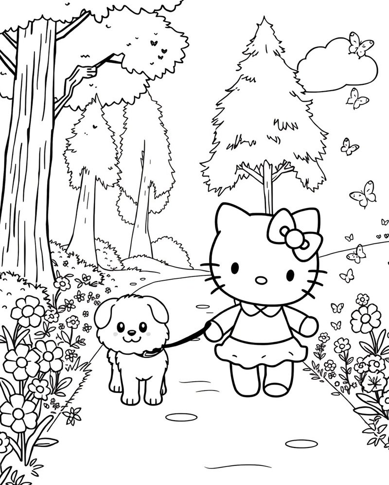 tranh tô màu hello kitty 18