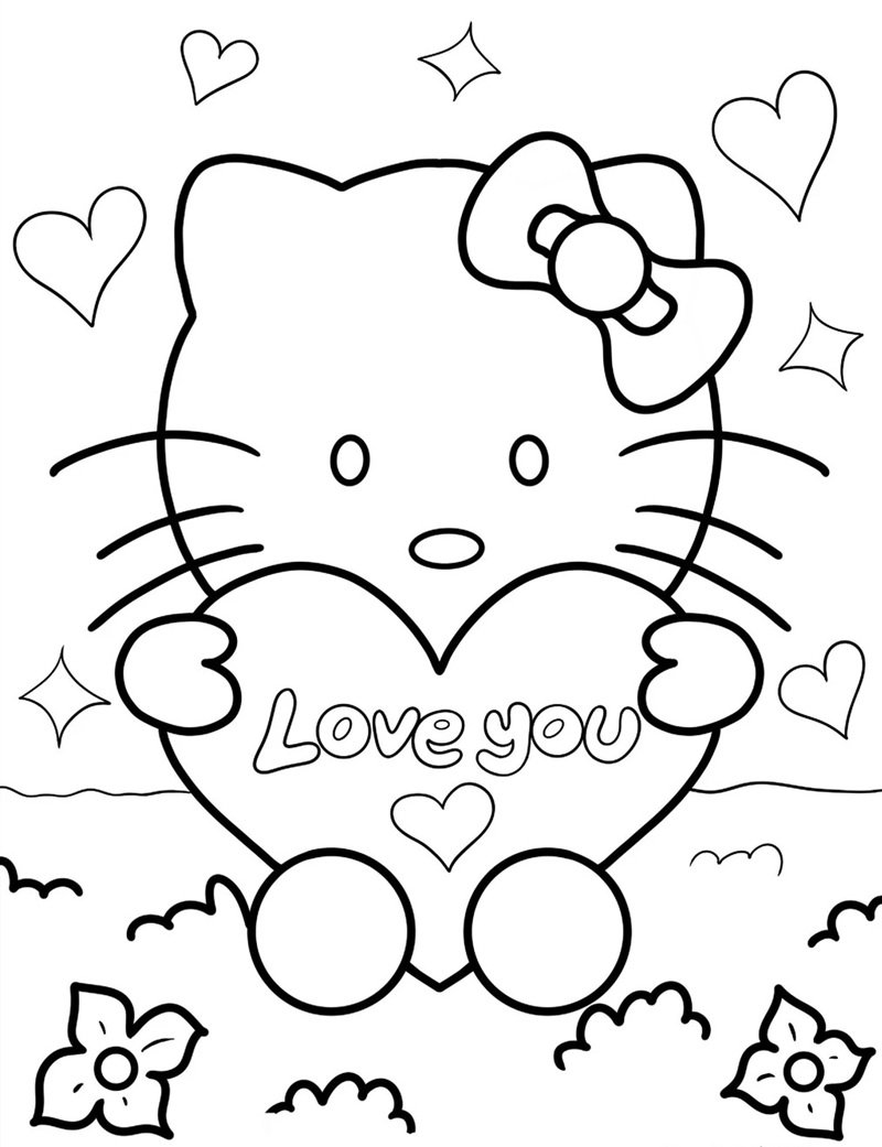 tranh tô màu hello kitty 21