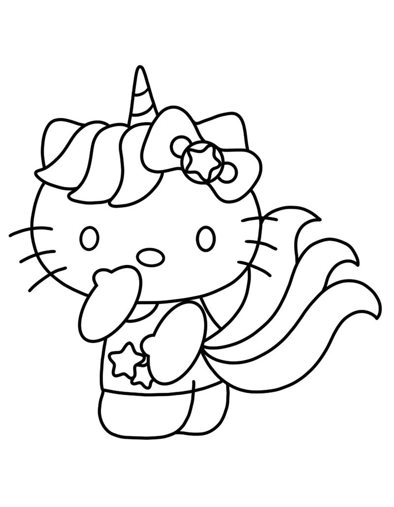 tranh tô màu hello kitty 23