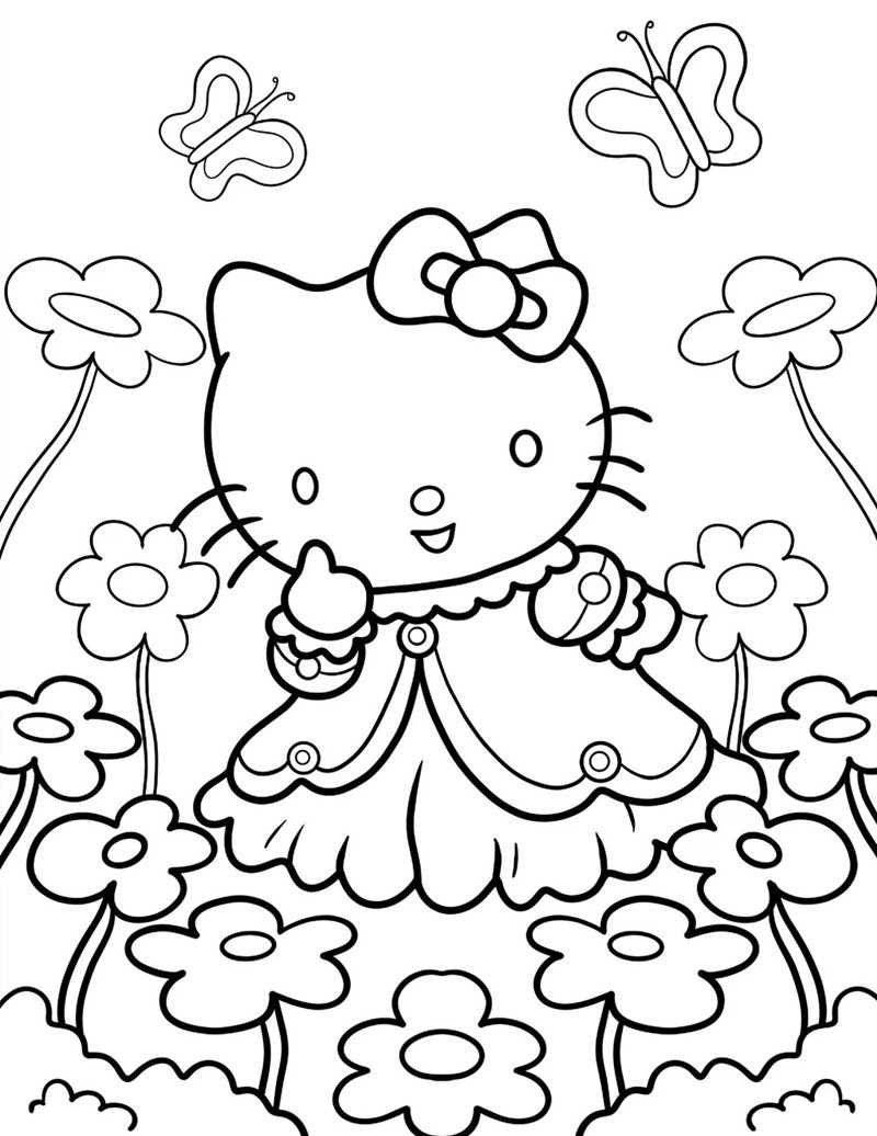 tranh tô màu hello kitty 24