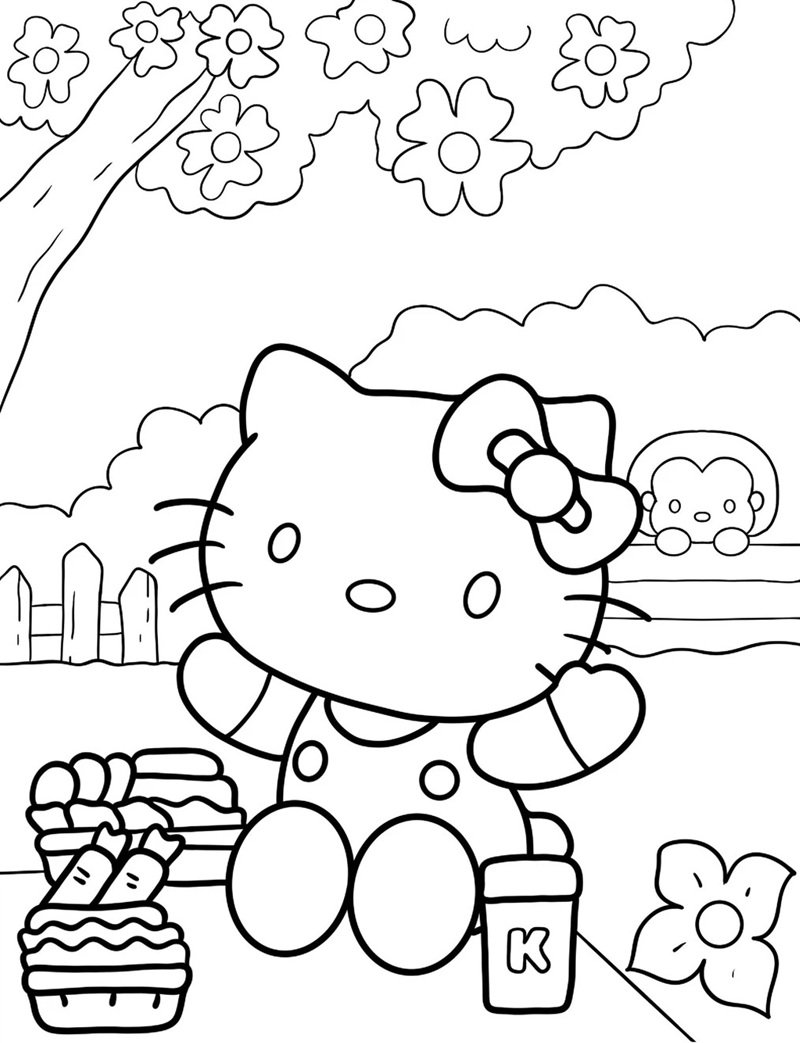 tranh tô màu hello kitty 25