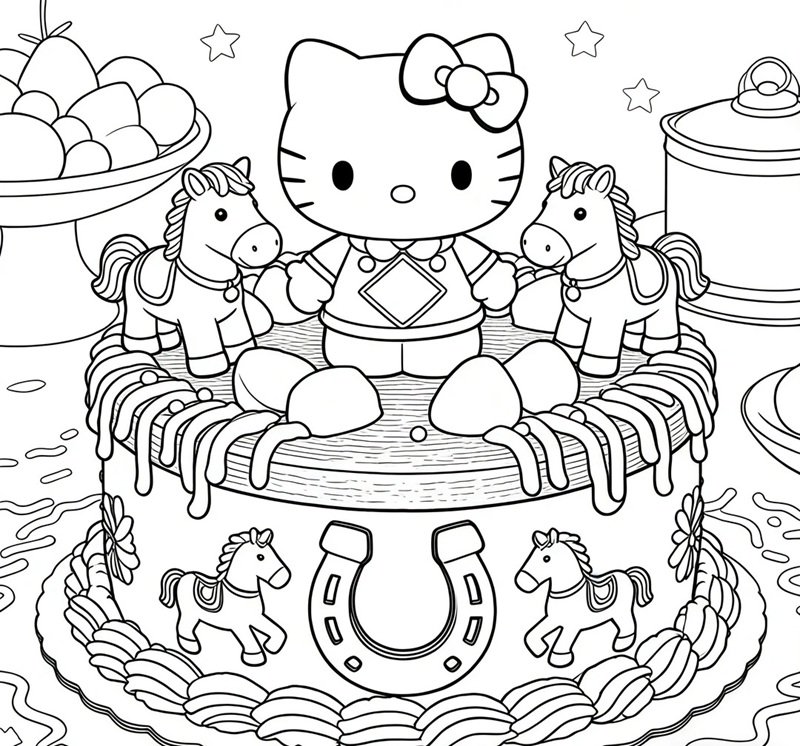 tranh tô màu hello kitty 5