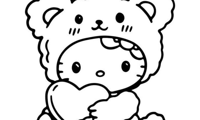 tranh tô màu hello kitty 7