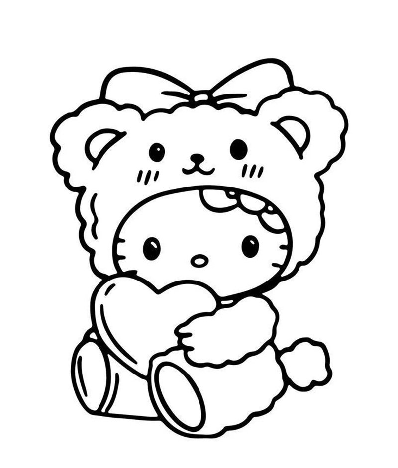 tranh tô màu hello kitty 7