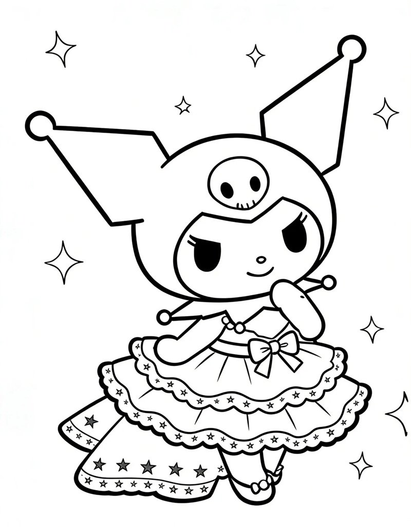 tranh tô màu kuromi 1