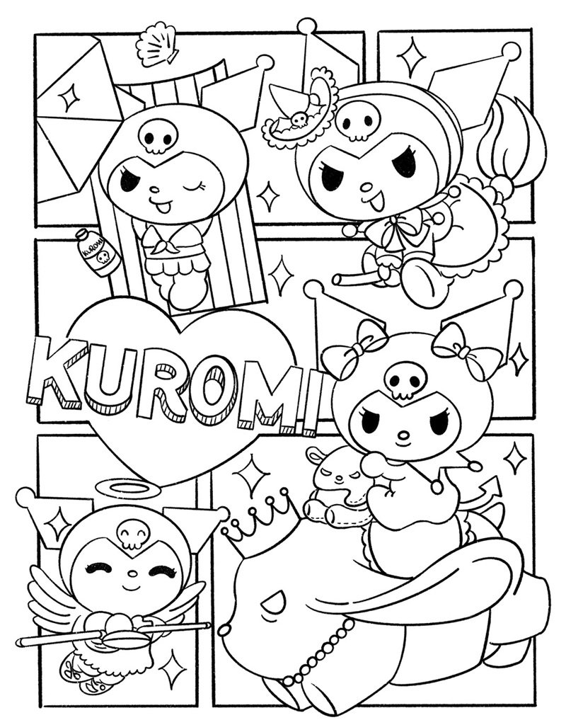 tranh tô màu kuromi 10