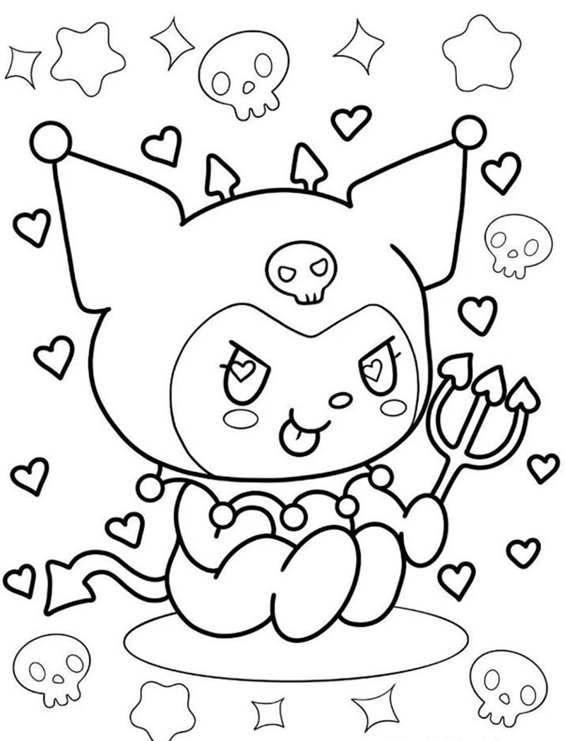 tranh tô màu kuromi 15