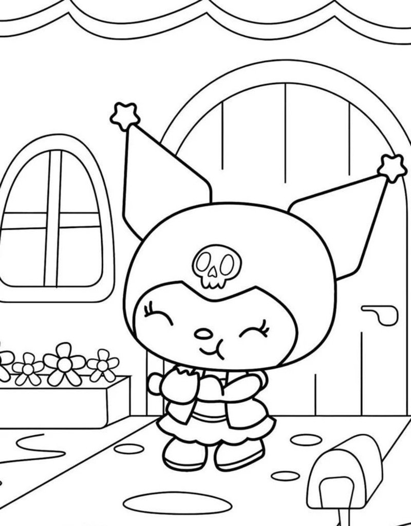 tranh tô màu kuromi 18