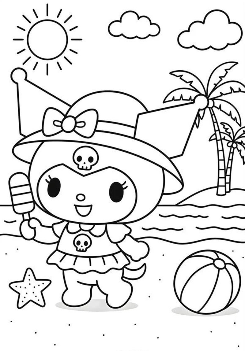 tranh tô màu kuromi 20