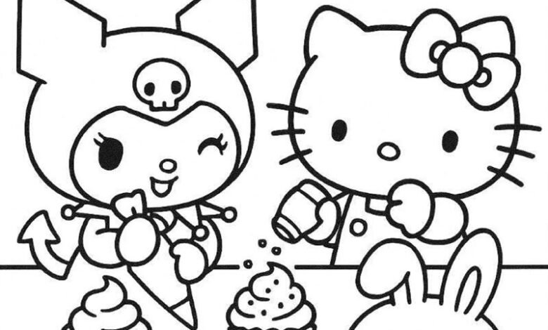 tranh tô màu kuromi 22